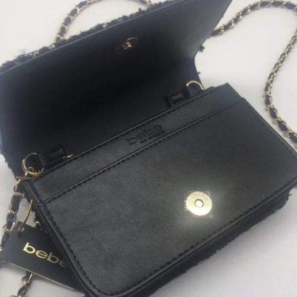 Bebe Kamala Black & Blue Tweed Crossbody Bag - Picture 4 of 4